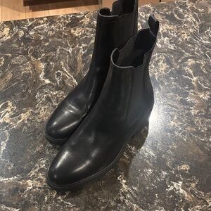 Black Leather Chelsea Boots